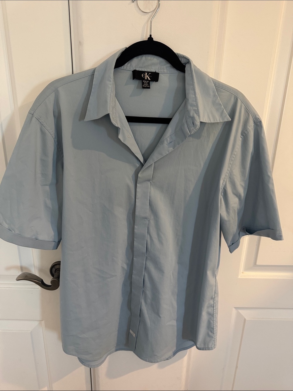 Calvin Klein Light Blue Short Sleeve Button-Down Shirt